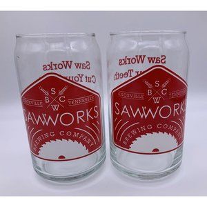 2 Sawworks Brewing Company Pint Beer Glasses